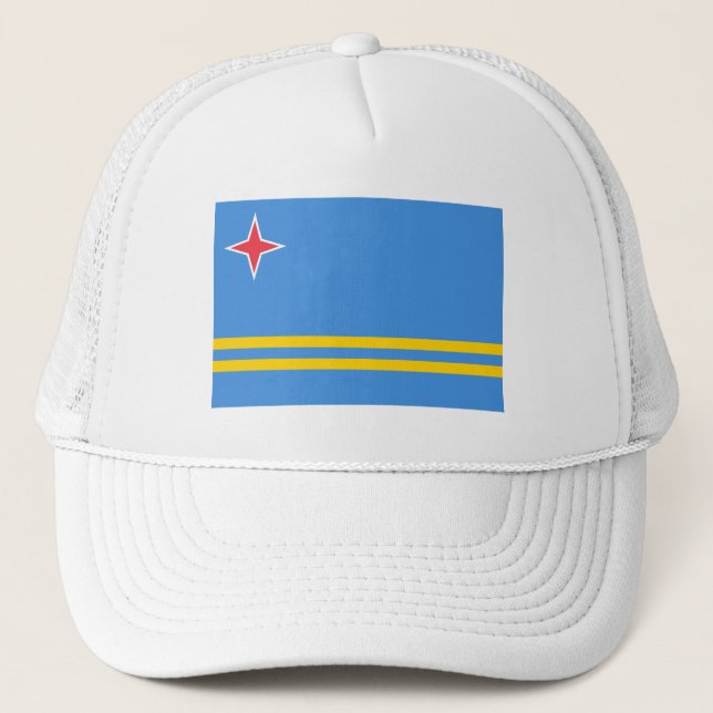 Patriotic Aruba Flag Trucker Hat (Front)