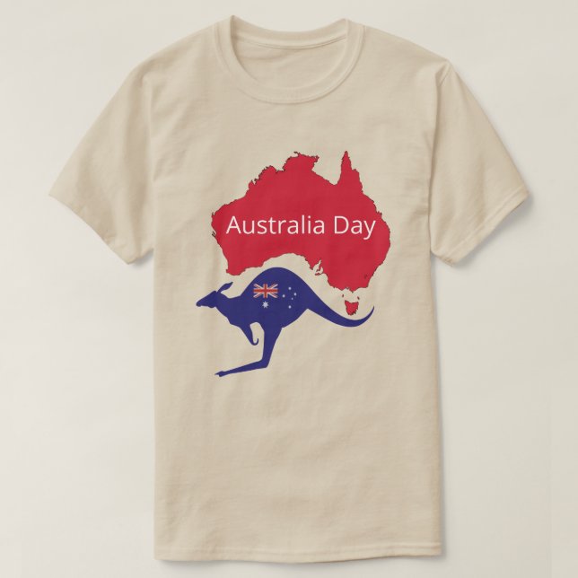 Patriotic Aussie Flag Map  T-Shirt (Design Front)