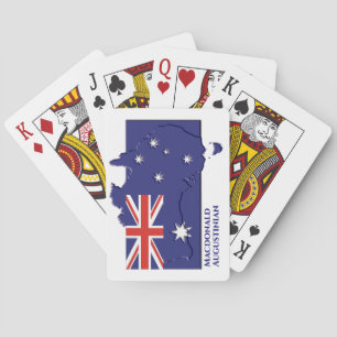Patriotic AUSTRALIA FLAG MAP Personalised Playing Cards
