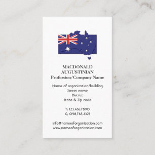 Patriotic AUSTRALIA FLAG Photo Business Card