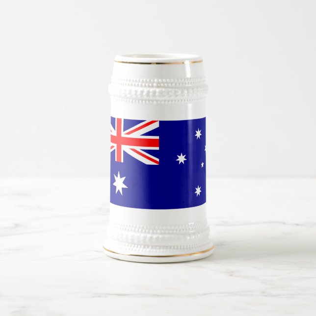 Patriotic Australian Flag Beer Stein (Center)