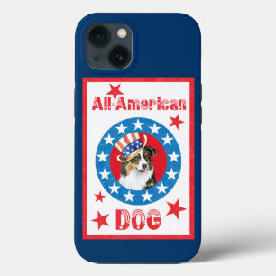 Patriotic Australian Shepherd iPhone 13 Case