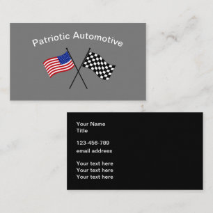 Patriotic Automotive Theme Business Cards