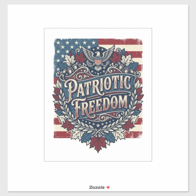 Patriotic Autumn Leaves Vector Graphic Tee (Sheet)
