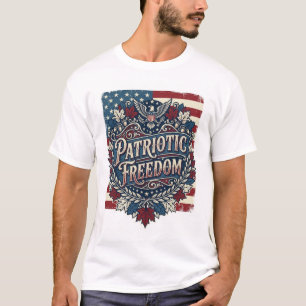 Patriotic Autumn Leaves Vector Graphic Tee