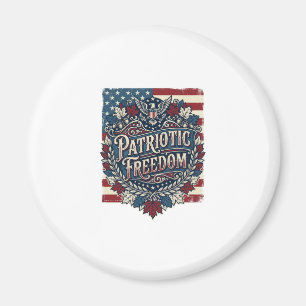 Patriotic Autumn Leaves Vector Graphic Tee Magnet
