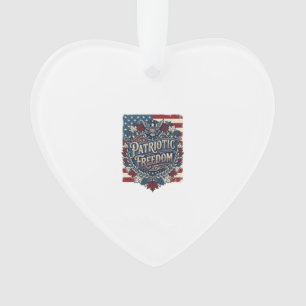 Patriotic Autumn Leaves Vector Graphic Tee Ornament