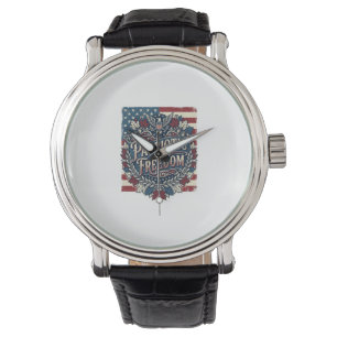 Patriotic Autumn Leaves Vector Graphic Tee Watch