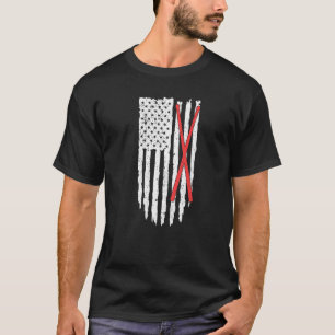 Patriotic Awesome Drummer Distressed American Flag T-Shirt
