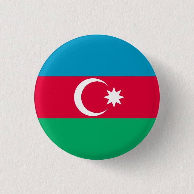 Patriotic Azerbaijan Flag 3 Cm Round Badge (Front)