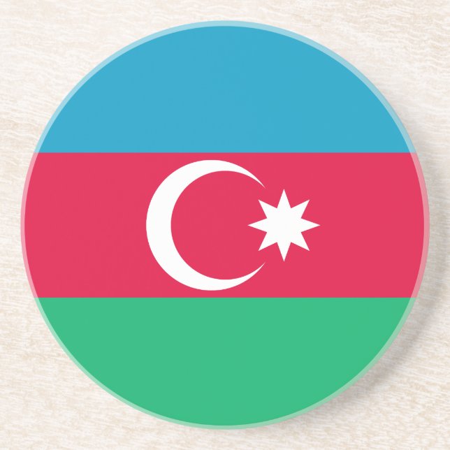 Patriotic Azerbaijan Flag Coaster (Front)