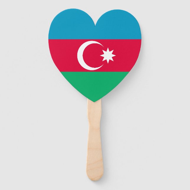 Patriotic Azerbaijan Flag Hand Fan (Front)