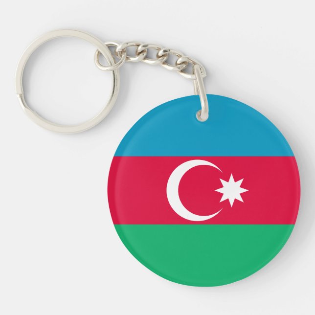 Patriotic Azerbaijan Flag Key Ring (Front)