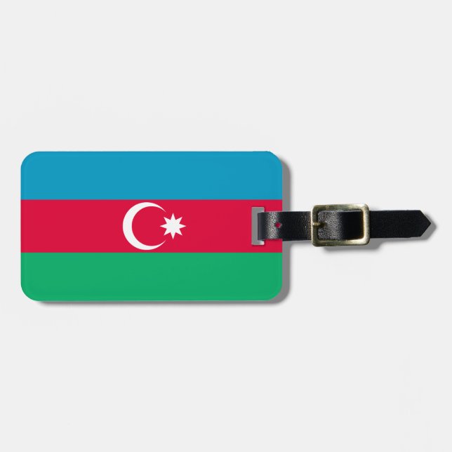 Patriotic Azerbaijan Flag Luggage Tag (Front Horizontal)