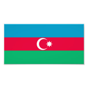 Patriotic Azerbaijan Flag Photo Print