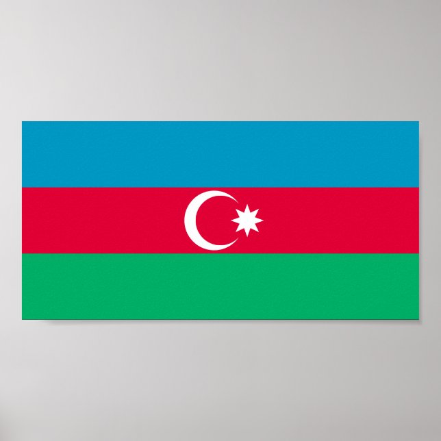 Patriotic Azerbaijan Flag Poster (Front)
