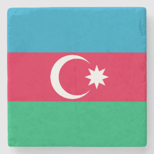 Patriotic Azerbaijan Flag Stone Coaster