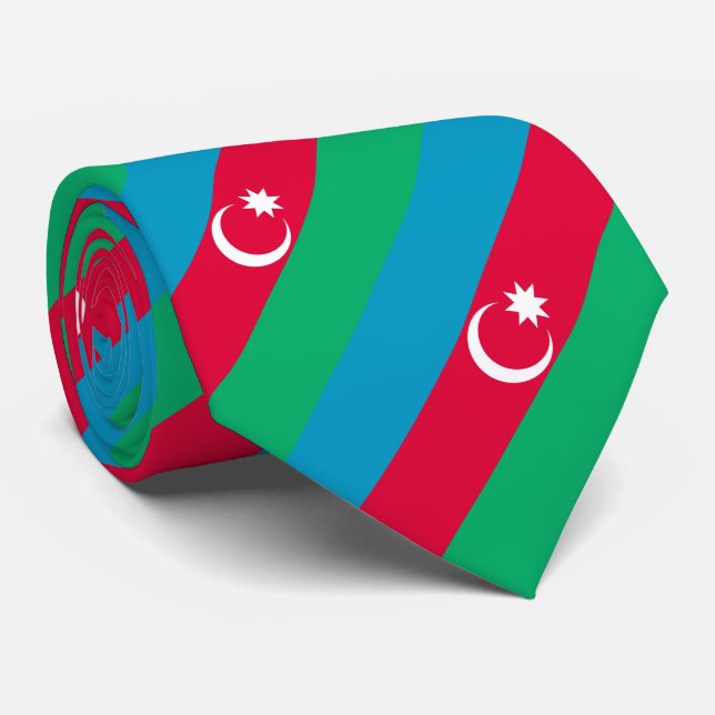 Patriotic Azerbaijan Flag Tie (Rolled)