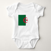 Patriotic baby bodysuit with flag Algeria