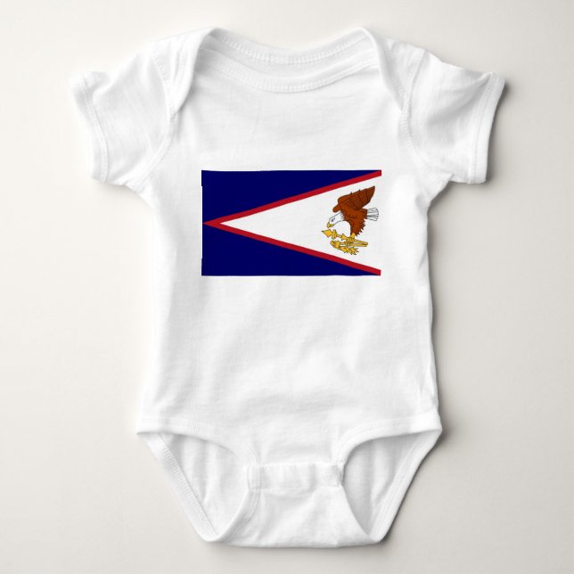 Patriotic baby bodysuit with flag American Samoa (Front)