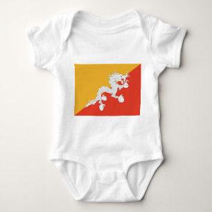 Patriotic baby bodysuit with flag Bhutan