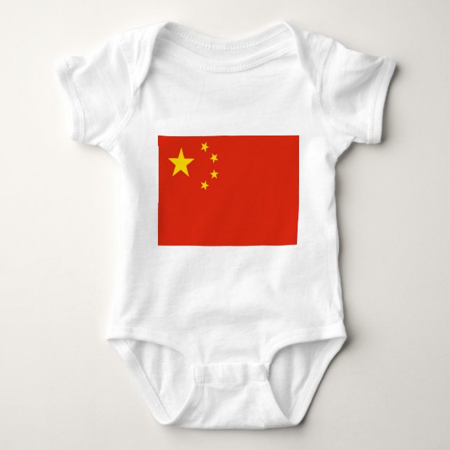 Patriotic baby bodysuit with flag China (Front)