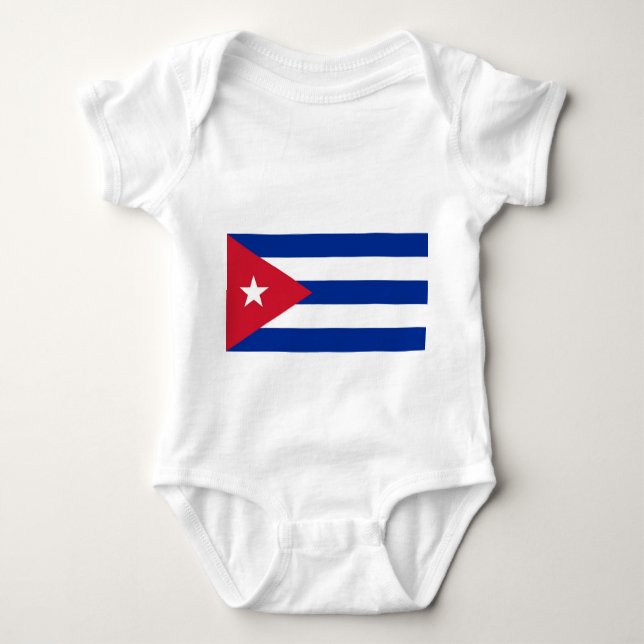 Patriotic baby bodysuit with flag Cuba (Front)