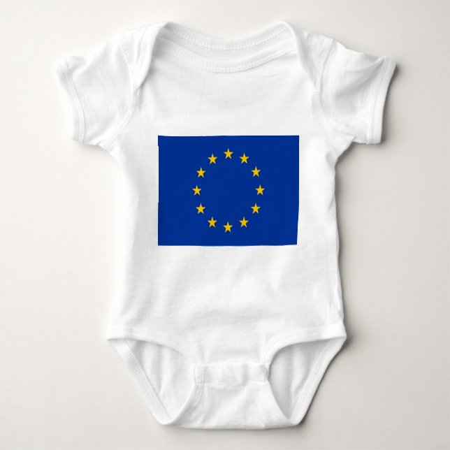 Patriotic baby bodysuit with flag Europe (Front)