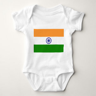 Patriotic baby bodysuit with flag India