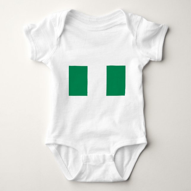 Patriotic baby bodysuit with flag Nigeria (Front)