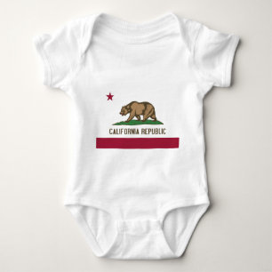 Patriotic baby bodysuit with flag of California