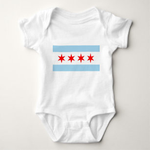 Patriotic baby bodysuit with flag of Chicago, USA