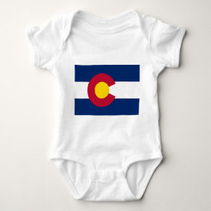 Patriotic baby bodysuit with flag of Colorado