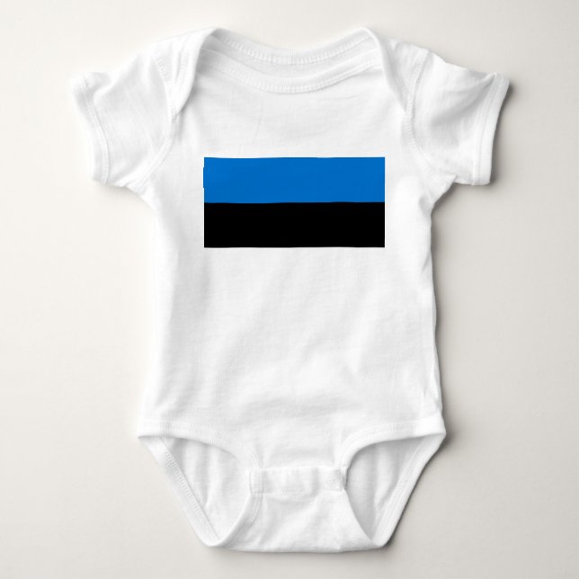 Patriotic baby bodysuit with flag of Estonia (Front)