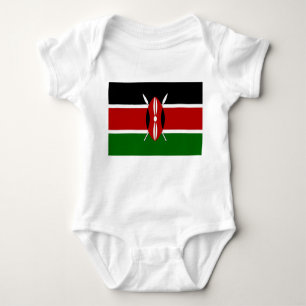 Patriotic baby bodysuit with flag of Kenya