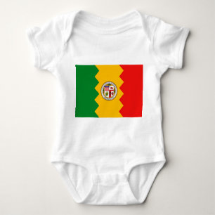 Patriotic baby bodysuit with flag of Los Angeles