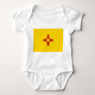 Patriotic baby bodysuit with flag of New Mexico
