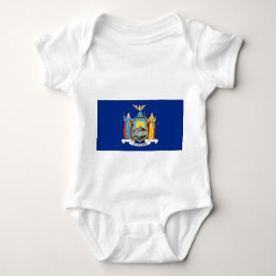 Patriotic baby bodysuit with flag of New York