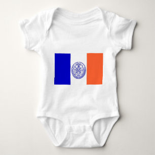 Patriotic baby bodysuit with flag of New York City