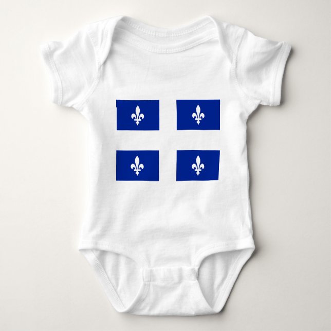 Patriotic baby bodysuit with flag of Quebec (Front)