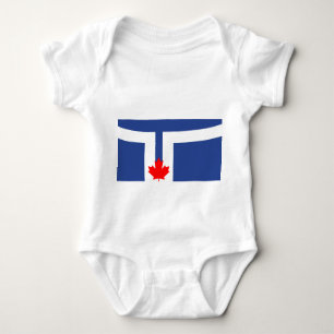 Patriotic baby bodysuit with flag of Toronto