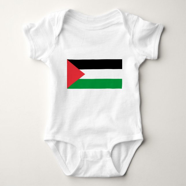 Patriotic baby bodysuit with flag Palestine (Front)