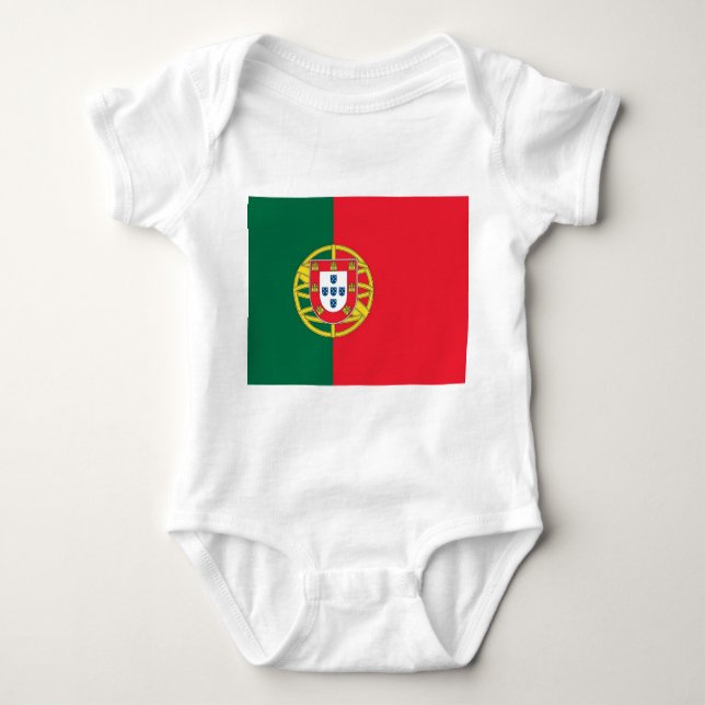 Patriotic baby bodysuit with flag Portugal (Front)