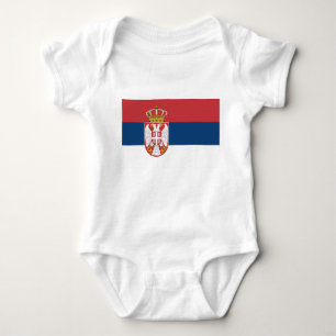 Patriotic baby bodysuit with flag Serbia