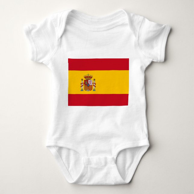 Patriotic baby bodysuit with flag Spain (Front)