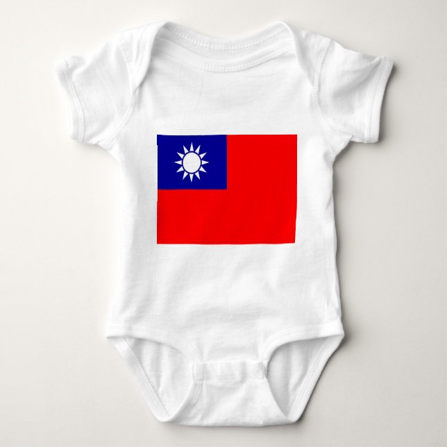 Patriotic baby bodysuit with flag Taiwan (Front)