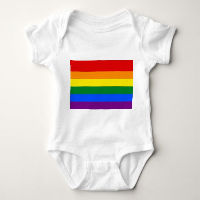 Patriotic baby bodysuit with Pride flag LGBT (Front)
