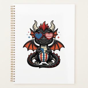 Patriotic Baby Dragon Vintage Vector Shirt Design_ Planner