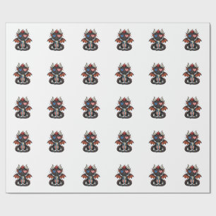 Patriotic Baby Dragon Vintage Vector Shirt Design_ Wrapping Paper