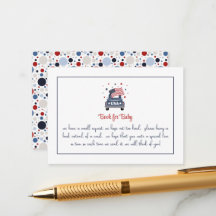 Patriotic Baby Shower Book for Baby Card